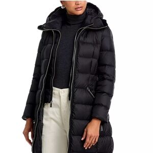 DAWN LEVY Long Down Coat Black Size Small